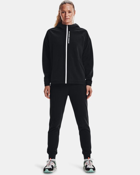 Damen UA RUSH™ Fleece-Hoodie mit durchgehendem Zip, Black, pdpMainDesktop image number 2